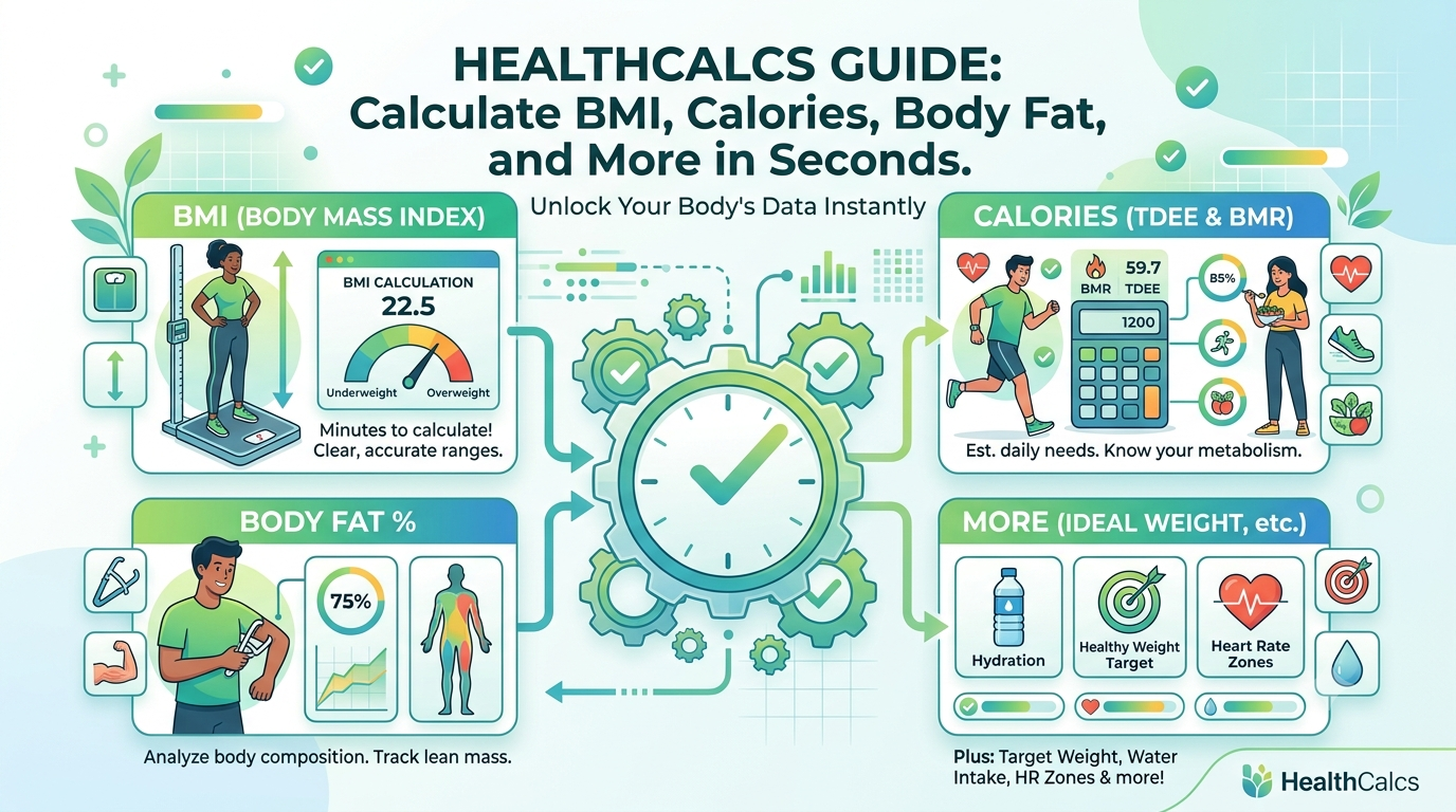 HealthCalcs Guide: Calculate BMI, Calories, Body Fat, and More in Seconds
