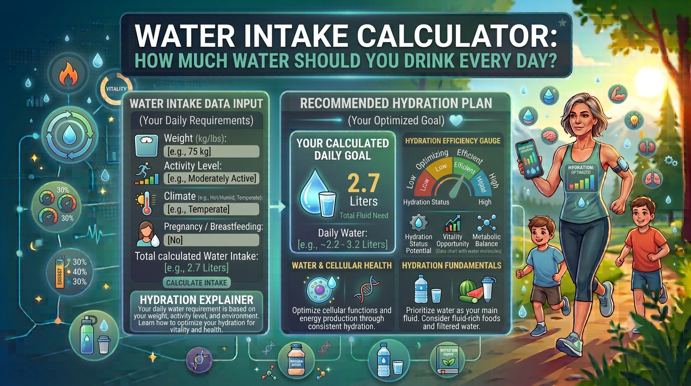 Water Intake Calculator: How Much Water Should You Drink Every Day?